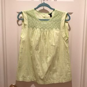 SALE/$7 J crew  cotton lime green top, 4